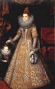POURBUS, Frans the Younger Portrait of Isabella Clara Eugenia of Austria with her Dwarf oil